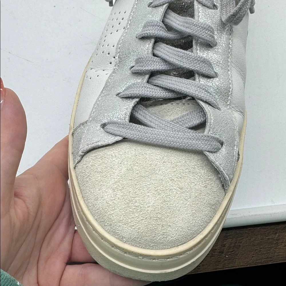 P448‎ Women's John Embellished Low-Top Sneakers Silver Sparkle Size 40 - Picture 11 of 16